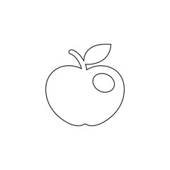Red apple with leaf vector icon on white background