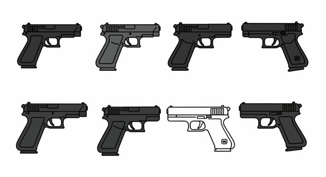Glock Vector Icon Set 6-Piece