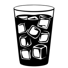 Glass of Cold Drink with Ice Cubes: Refreshing Beverage Icon