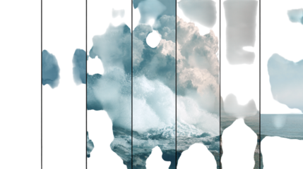 Creative split screen transition video effect isolated on transparent background 