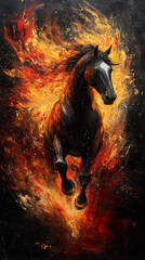 horse in fire