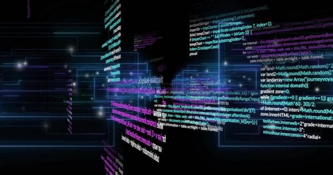 Triggered by drifting particles, code clusters receding and rotating center to visualize data flow