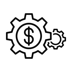 Obraz premium Gear with dollar sign icon
