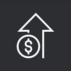 Financial Increase Icon Vector Illustration for Business, Economy, and Investment Concepts in White