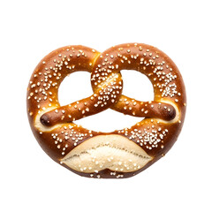 Salty pretzel isolated on white background