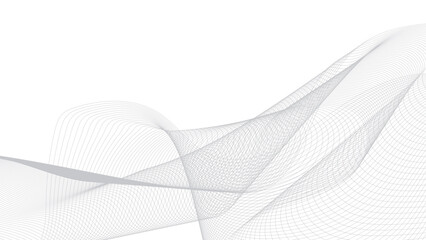 Abstract Gray Wave Lines on White Background. Vector Illustration