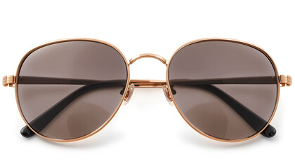Round Metal Frame Sunglasses With Tinted Lenses And Elegant Temple Design