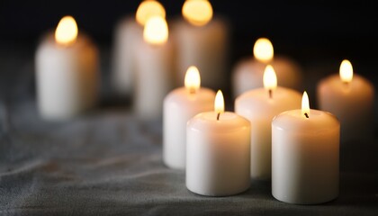 background glow of white candles