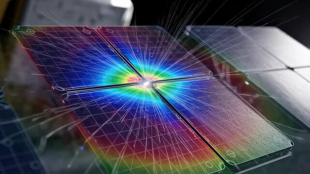 Computational model overlay illustrating stress points on shielding panels subjected to hypervelocity impacts from orbital debris.