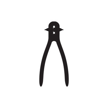 black pliers tool silhouette on white clip art preview