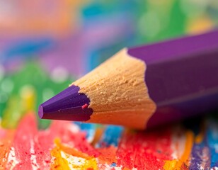Close-up of a vibrant purple colored pencil