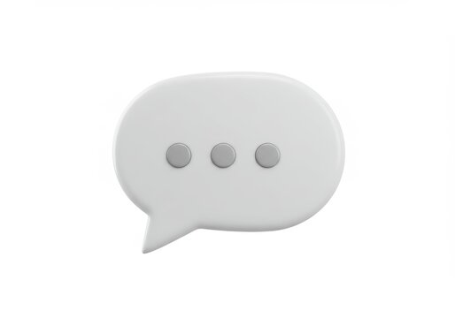 3d speech bubble icon with ellipsis symbol for conversation or messaging concepts