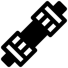 Survival water filter. Outlined stroke vector icon with black-filled details.