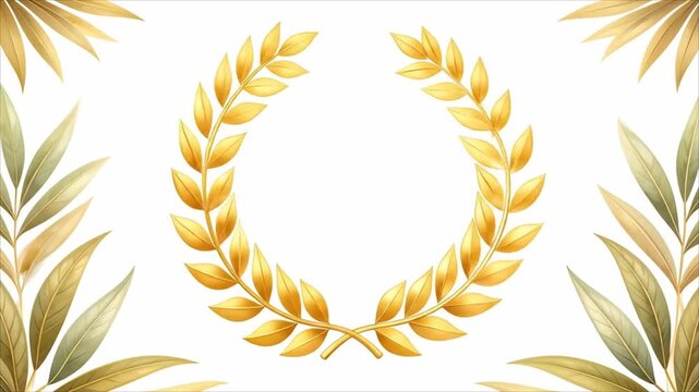 Golden laurel wreath floral design