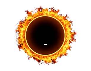  Flaming Fire Ring, Front View, isolated on transparent background png