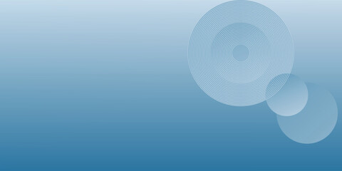 Minimalist banner background, pastel colorful, ocean blue and cloudy sky gradations. Circle effect style geometric, abstract background.