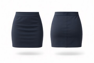 Navy Mini Skirt Mockup – Fashion Template with Front and Back View
