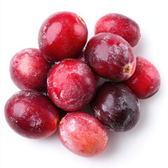 Obraz premium Cranberries Pile: Fresh, Red Berries Isolated on White