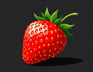 Close-up of a vibrant red strawberry