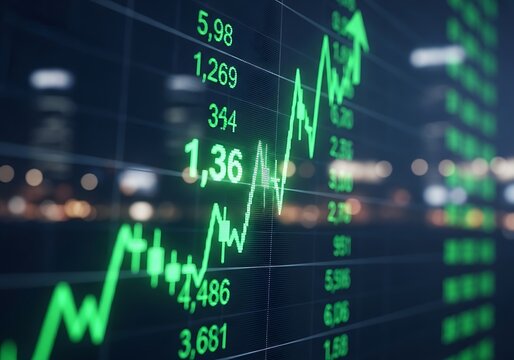 Watch the vibrant stock market surge with positive green arrows and gain insights for financial growth today