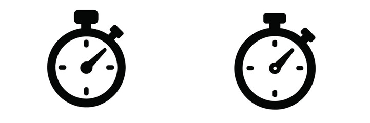 Visual representation of two classic stopwatches indicating different time intervals for timing events