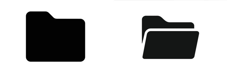 Two contrasting folder designs showcasing file organization symbols and digital aesthetics