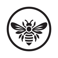 Bee vector silhouette outline logo design concept illustration