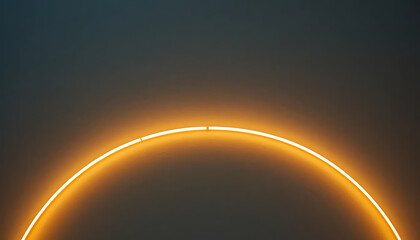 Futuristic Neon Light Arc Abstract Art with Glowing Orange and Yellow Colors