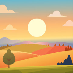 vector illustration of a desert landscape