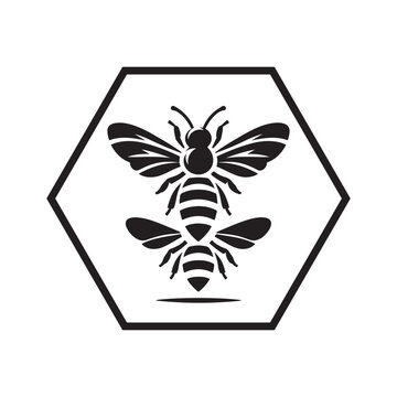 recommend clip art: Bee vector silhouette outline logo design concept illustration