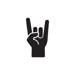 Hand sign vector illustration showing fingers and palm silhouette