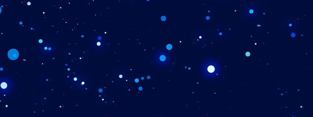 Chaotic Particles and Molecules Constellation Milky Way on Dark Background Abstract Digital Connection for Tech Medicine Advertising Business Marketing Presentations and Nighttime Design Poster