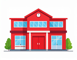 vector illustration of a fire station building