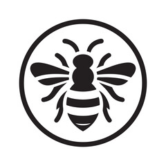 Bee vector silhouette outline logo design concept illustration