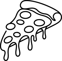 Delicious slice of pizza continuous line art illustration for culinary themes