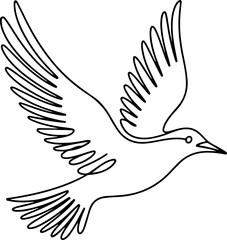 Obraz premium Continuous Line Art of a Bird in Flight Minimalist and Elegant Design