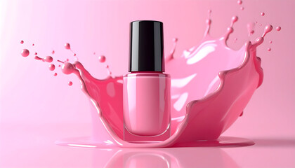 Pink Nail Polish 3D Render