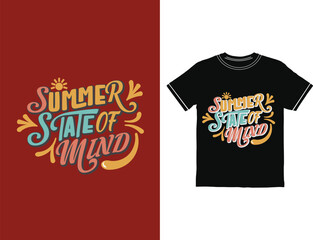 Summer state of mind typography t shirt design