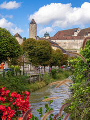Scenic view of historic castle of Porrentruy, Switzerland