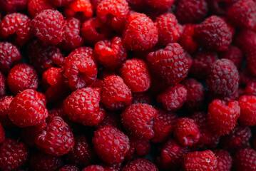 fresh raspberries background