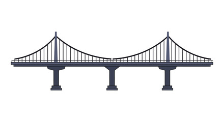 Fototapeta premium a bridge with cables and pillars silhouette