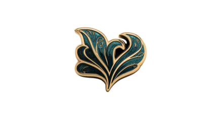 Enamel pin style logo mockup template isolated on transparent background 