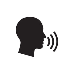 Man head silhouette icon with profile face illustration