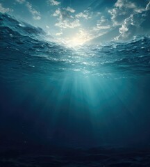 Fototapeta premium Sunlight piercing through ocean depths