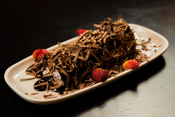 chocolate cake with strawberries, DOCE DE MORANGO