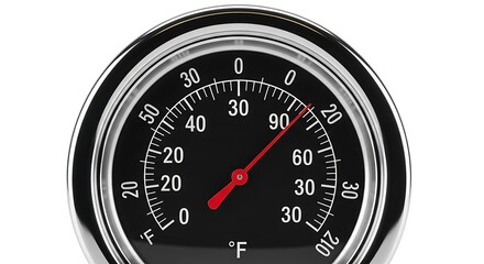 Close-up of a Fahrenheit Thermometer Showing a Warm Temperature