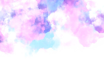 Pastel Pink Blue Purple Watercolor Cloud PNG – Soft Multicolor Smoke Effect on Transparent Background: Cloud-like watercolor texture blending pastel pink, soft blue, and light purple tones