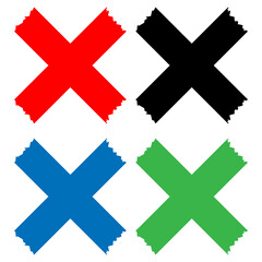 Obraz premium Four colored cross marks isolated on transparent background