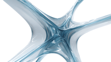 Futuristic glass 3D structure digital abstract render isolated on transparent background