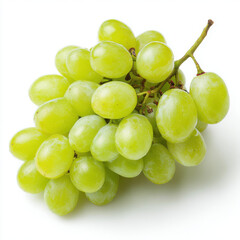 Bunch of Fresh Green Grapes on White